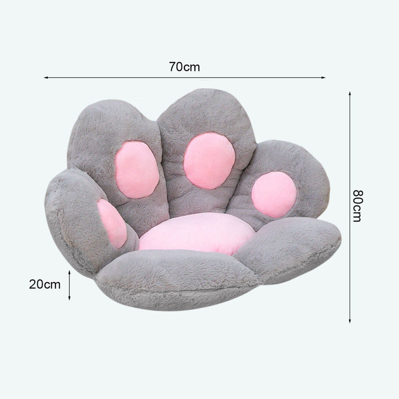 Anyseat Seat Cushion 80cm Grey Paw Shape Warm Lazy Sofa Decorative Pillow Backseat Plush Mat Home Decor
