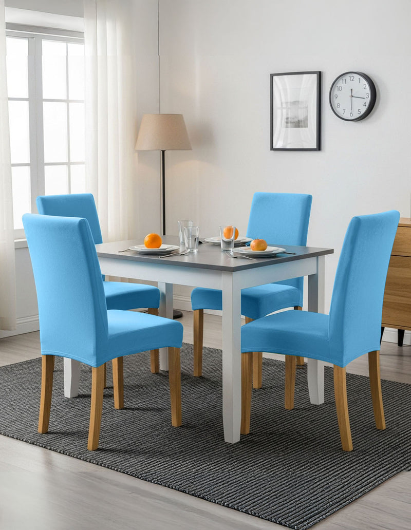 Anyseat Sky Blue Velvet Dining Chair Cover – Plush Stretchable Slipcover for Kitchen & Dining Room Chairs