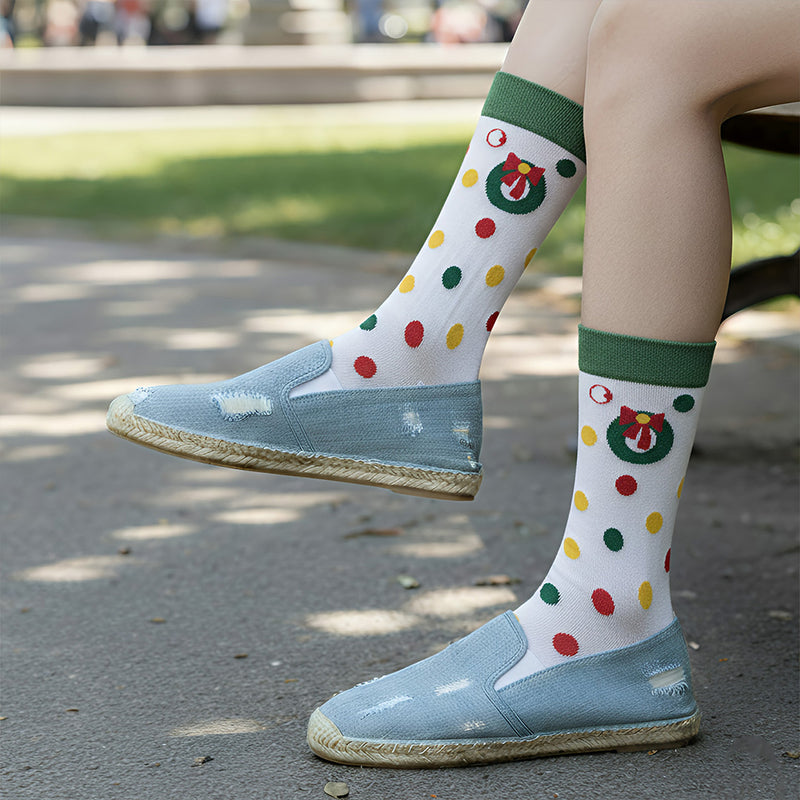 Anyfootwear 3 Pairs Women’s Joyful Holiday Cotton Socks Funny Gift Party