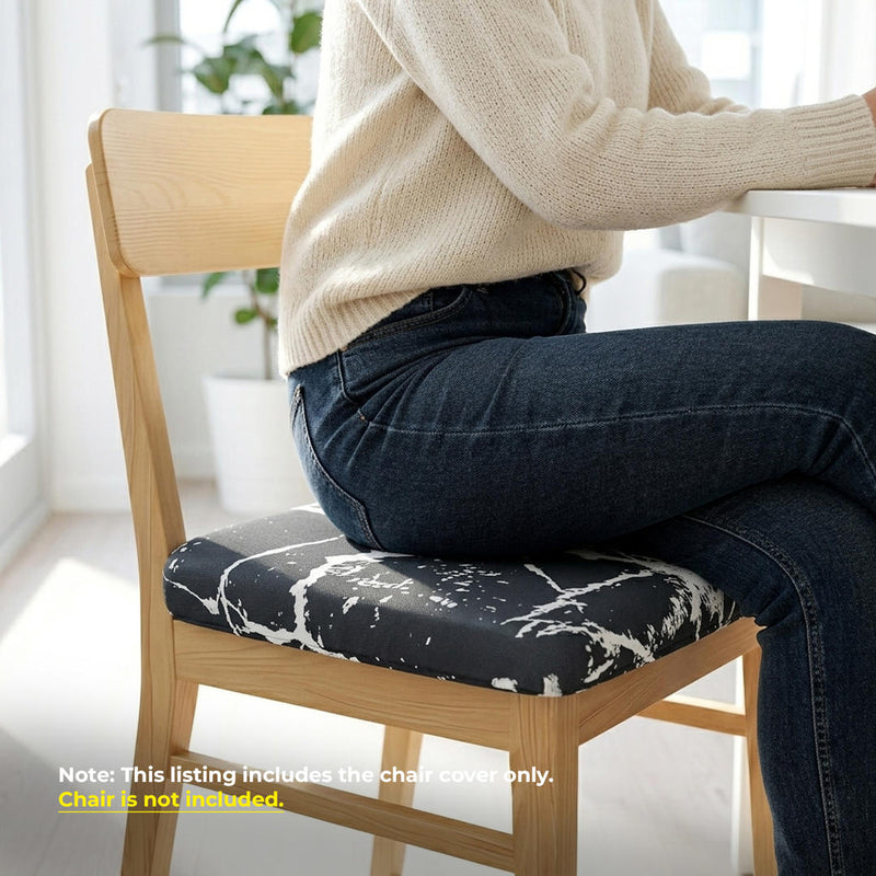 Anyseat Chair Cover Black White Splash Print Stretch Seat Cover for Home Dinning Kitchen Washable Removable