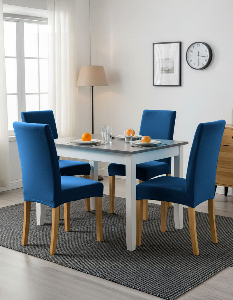 Anyseat Navy Velvet Dining Chair Cover – Plush Stretchable Slipcover for Kitchen & Dining Room Chairs