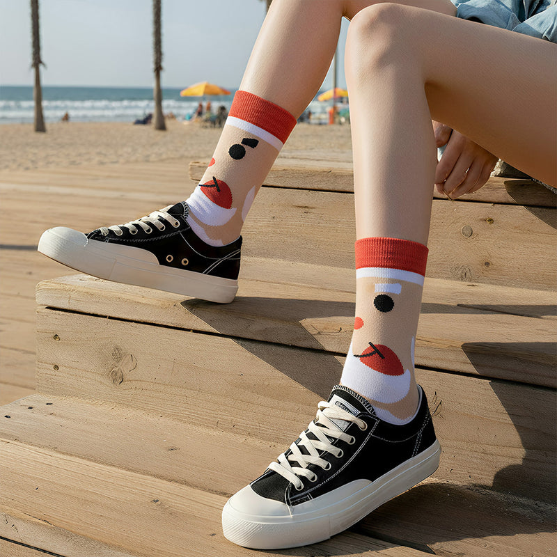 Anyfootwear 3 Pairs Women’s Holiday Cotton Socks Funny Gift Party Multi Color