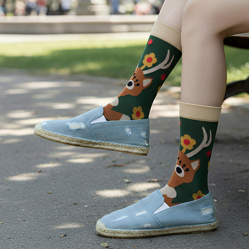 Anyfootwear 3 Pairs Women’s Cartoon Holiday Cotton Socks Funny Gift Party