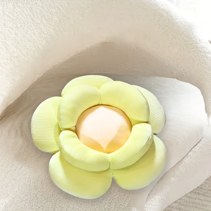 Anyseat Seat Cushion 2PC Green Double Flower Shape Soft Bedside Floor Plush Pillow Home Decor