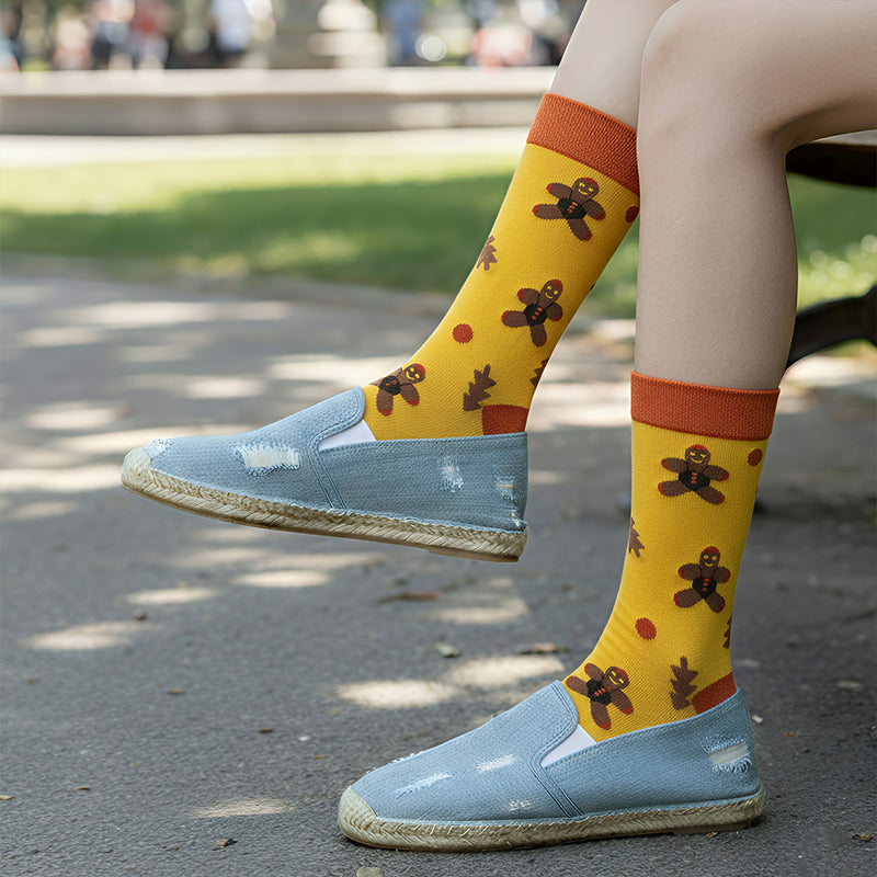 Anyfootwear 3 Pairs Women’s Seasonal Cotton Socks Funny Gift Party Multi Color