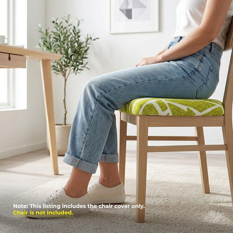 Anyseat  Chair Cover Gold and White Crack Linear Design Stretch Seat Cover for Home Dinning Kitchen Washable Removable