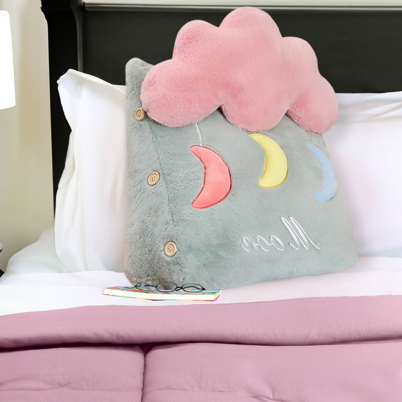 Anyseat Seat Cushion Green Cute Moon Cloud Soft Leaning Lumbar Wedge Pillow Bedside Plush Home Decor