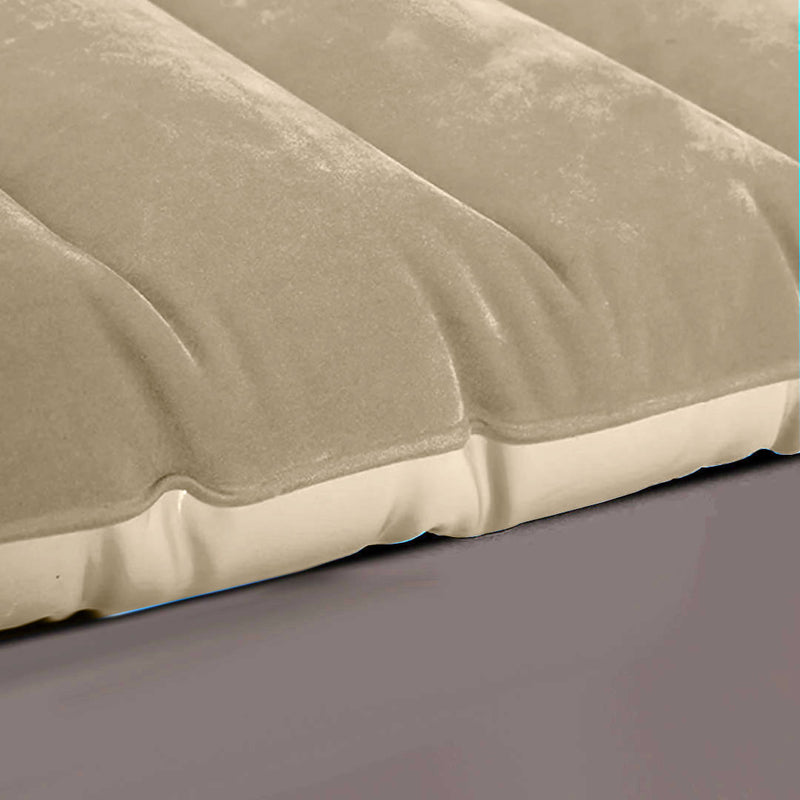 Inflatable Car Mattress Beige Stripe  Portable Camping Rest Air Bed Travel Compact Sleeping Kit Essentials