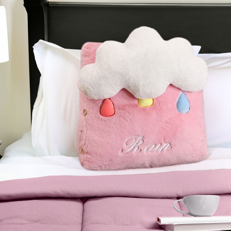 Anyseat Seat Cushion 2PC Pink Cute Cloud Soft Leaning Lumbar Wedge Pillow Bedside Plush Home Decor