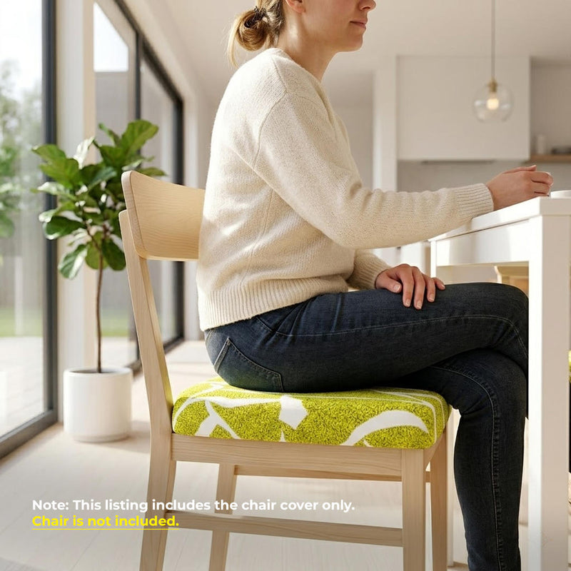 Anyseat  Chair Cover Gold and White Crack Linear Design Stretch Seat Cover for Home Dinning Kitchen Washable Removable