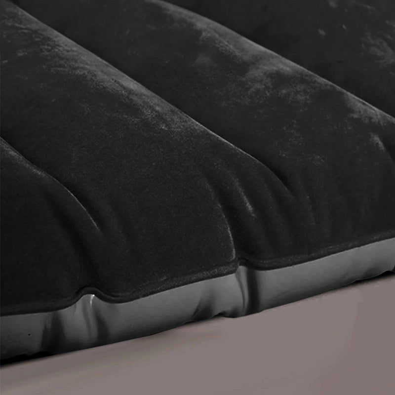Inflatable Car Mattress Black Stripe Portable Camping Rest Air Bed Travel Compact Sleeping Kit Essentials