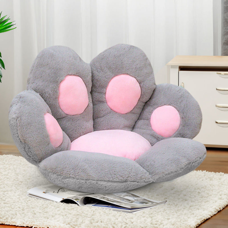 Anyseat Seat Cushion 80cm Grey Paw Shape Warm Lazy Sofa Decorative Pillow Backseat Plush Mat Home Decor