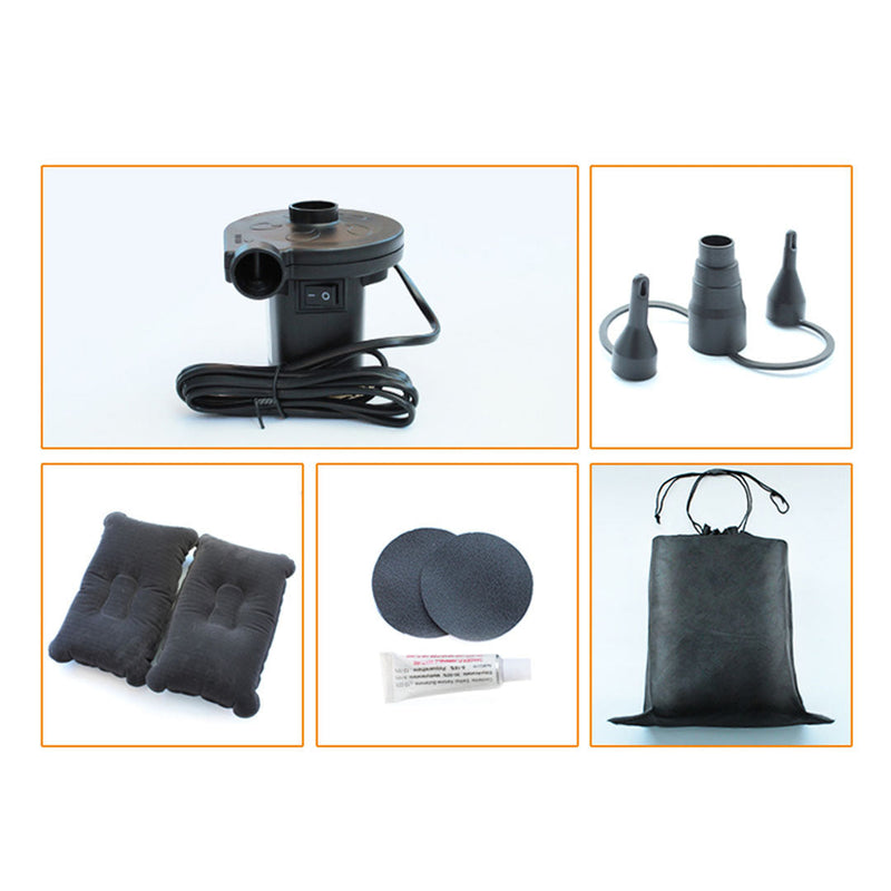 Anypack 2X Black Ripple Inflatable Car Mattress Portable Camping Air Bed Travel Sleeping Kit Essentials