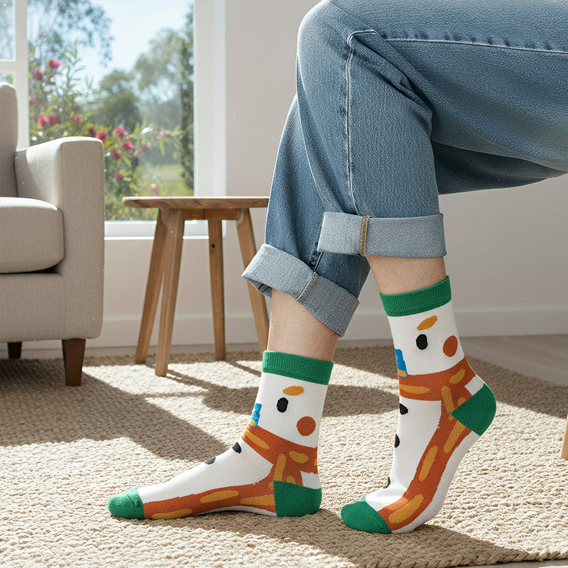 Anyfootwear 3 Pairs Women’s Holiday Cotton Socks Funny Gift Party Multi Color