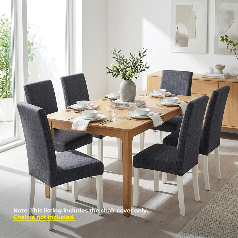 Anyseat Dark Grey Plain Design Chair Cover – Elastic Slipcover with Anti‑Dirt Protection for Dining Room, Kitchen, Wedding, Hotel, Banquet & Restaurant