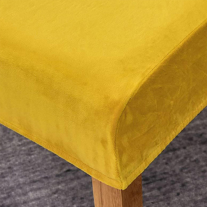 Anyseat Turmeric Velvet Dining Chair Cover – Plush Stretchable Slipcover for Kitchen & Dining Room Chairs