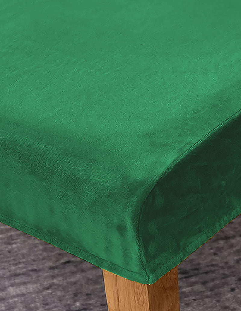 Anyseat Chair Cover Green Velvet Plush Slipcover for Dining Kitchen