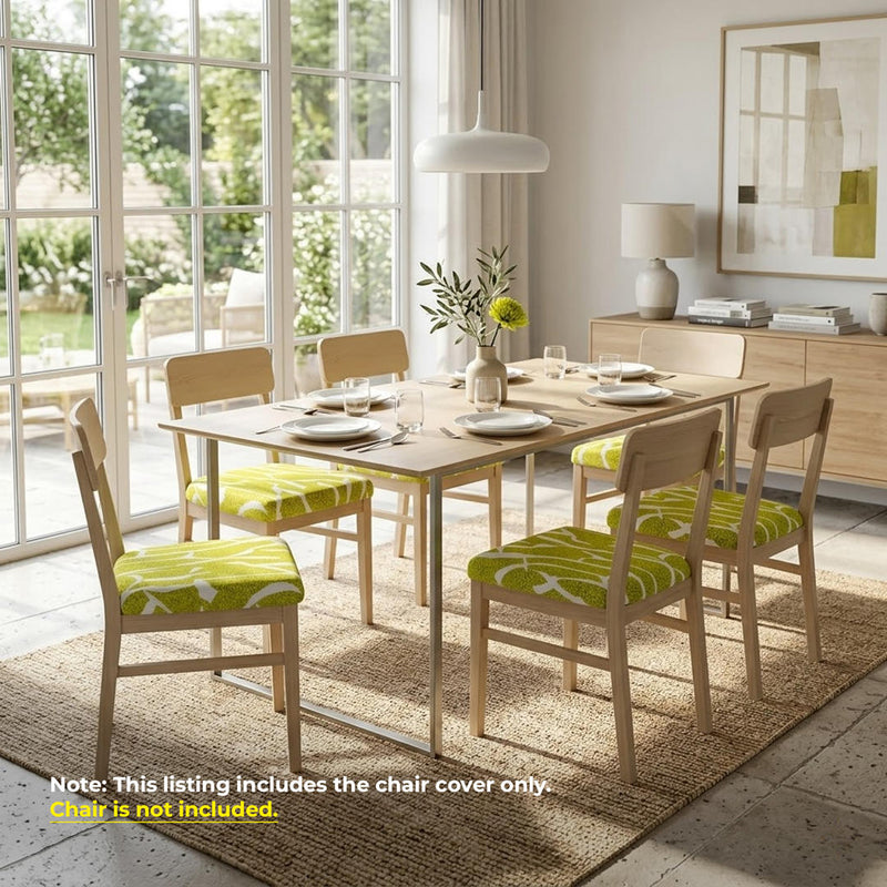 Anyseat  Chair Cover Gold and White Crack Linear Design Stretch Seat Cover for Home Dinning Kitchen Washable Removable
