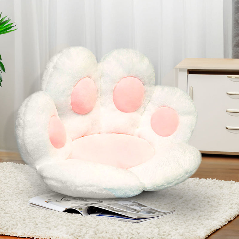 Anyseat Seat Cushion 2PC White Paw Shape Warm Lazy Sofa Decorative Pillow Backseat Plush Mat Home Decor