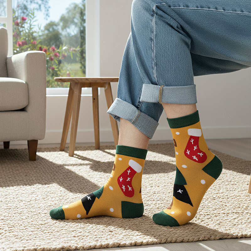 Anyfootwear 3 Pairs Women’s Symbolic Holiday Cotton Socks Funny Gift Party