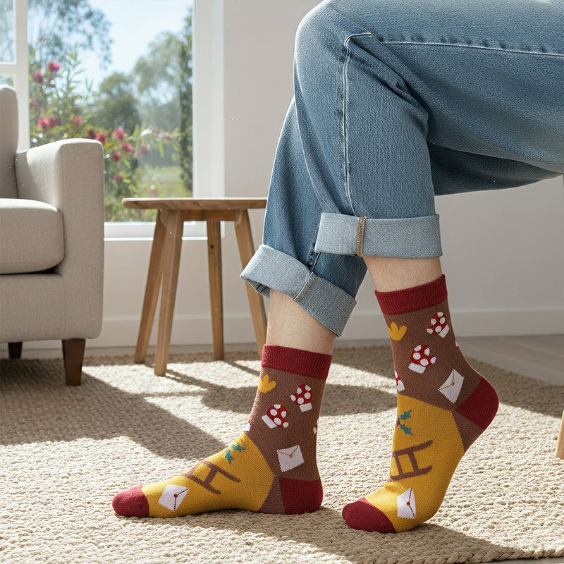 Anyfootwear 3 Pairs Women’s Art Holiday Cotton Socks Funny Gift Party