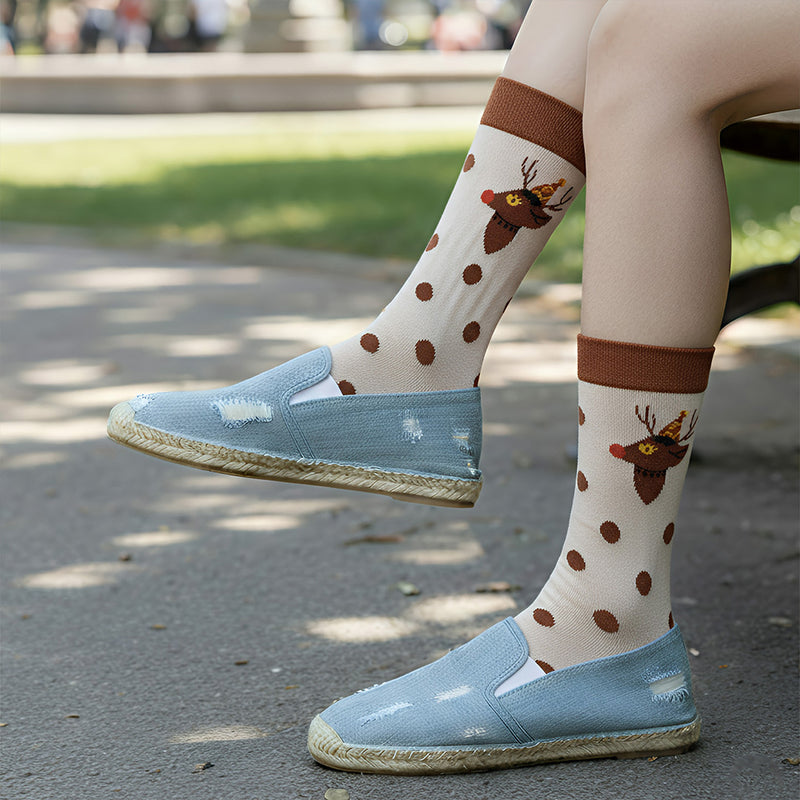 Anyfootwear 3 Pairs Women’s Joyful Holiday Cotton Socks Funny Gift Party