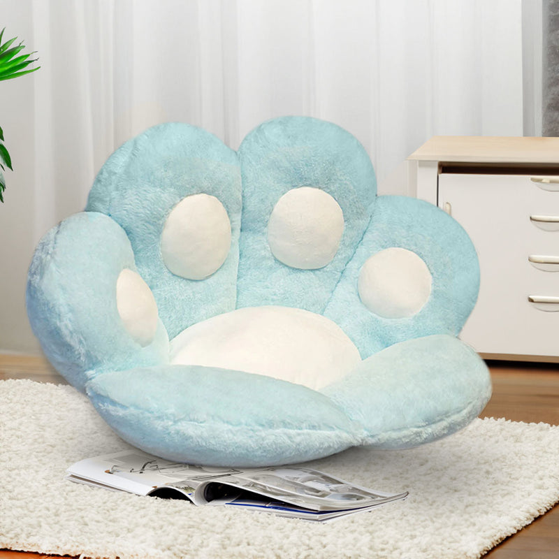 Anyseat Seat Cushion 2PC 80cm Blue Paw Shape Warm Lazy Sofa Decorative Pillow Backseat Plush Mat Home Decor