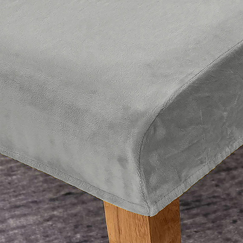 Anyseat Light Grey Velvet Dining Chair Cover – Plush Stretchable Slipcover for Kitchen & Dining Room Chairs