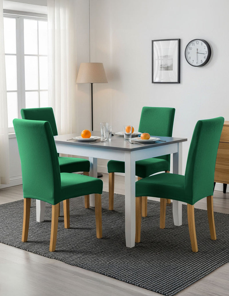 Anyseat Chair Cover Green Velvet Plush Slipcover for Dining Kitchen