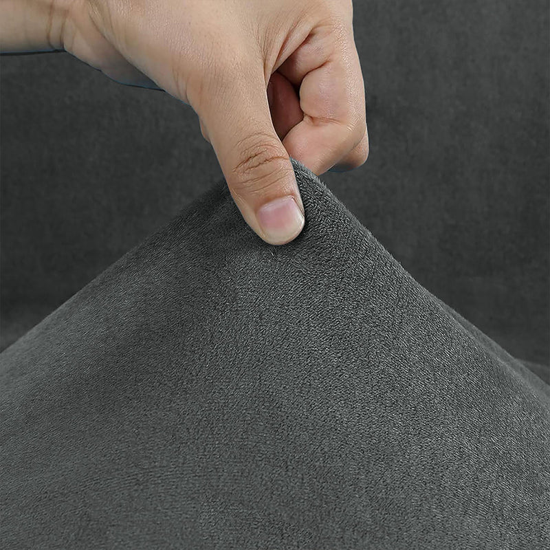 Anyseat Dark Grey Velvet Dining Chair Cover – Plush Stretchable Slipcover for Kitchen & Dining Room Chairs