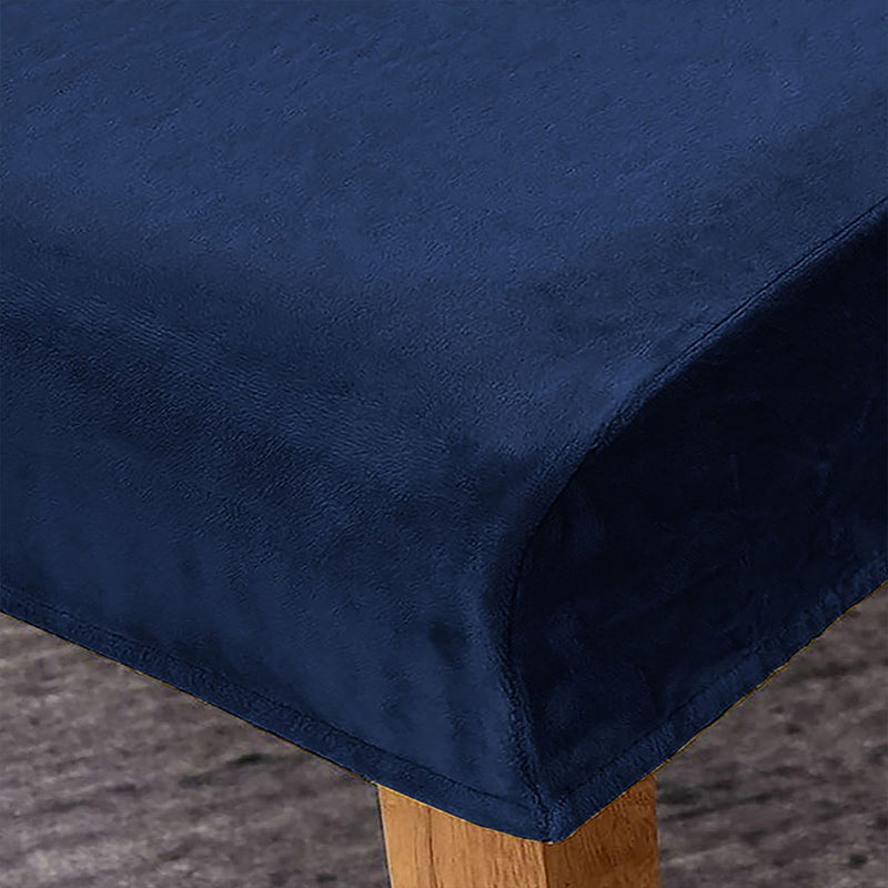 Anyseat Dark Navy Velvet Dining Chair Cover – Plush Stretchable Slipcover for Kitchen & Dining Room Chairs