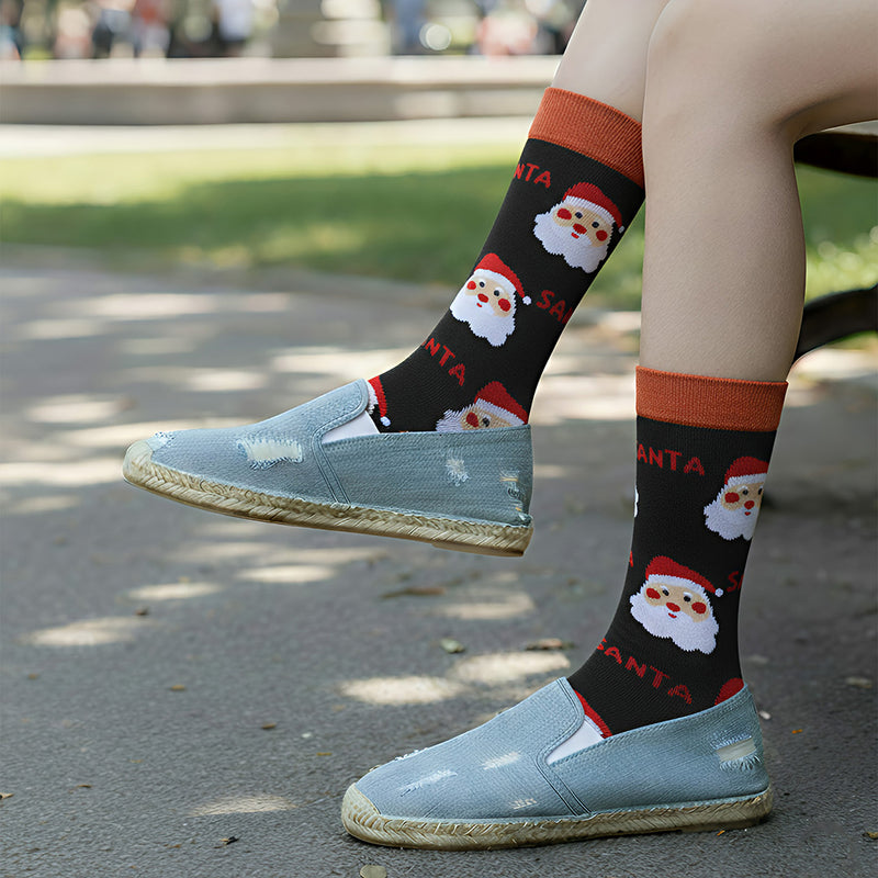 Anyfootwear 3 Pairs Women’s Seasonal Cotton Socks Funny Gift Party Multi Color
