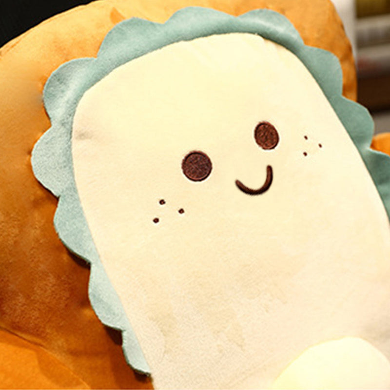 Anyseat Seat Cushion 58cm Smiley Face Toast Bread Stuffed Car Seat Plush Cartoon Back Support Pillow Home Decor