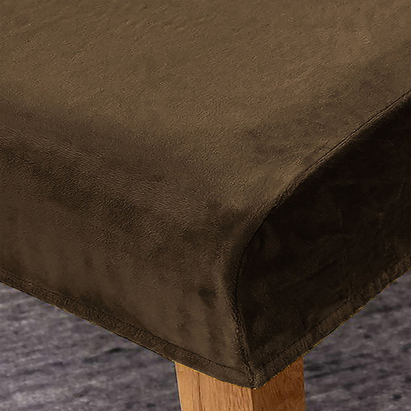 Anyseat Coffee Velvet Dining Chair Cover – Plush Stretchable Slipcover for Kitchen & Dining Room Chairs
