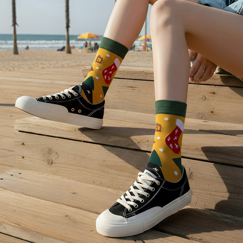 Anyfootwear 3 Pairs Women’s Symbolic Holiday Cotton Socks Funny Gift Party