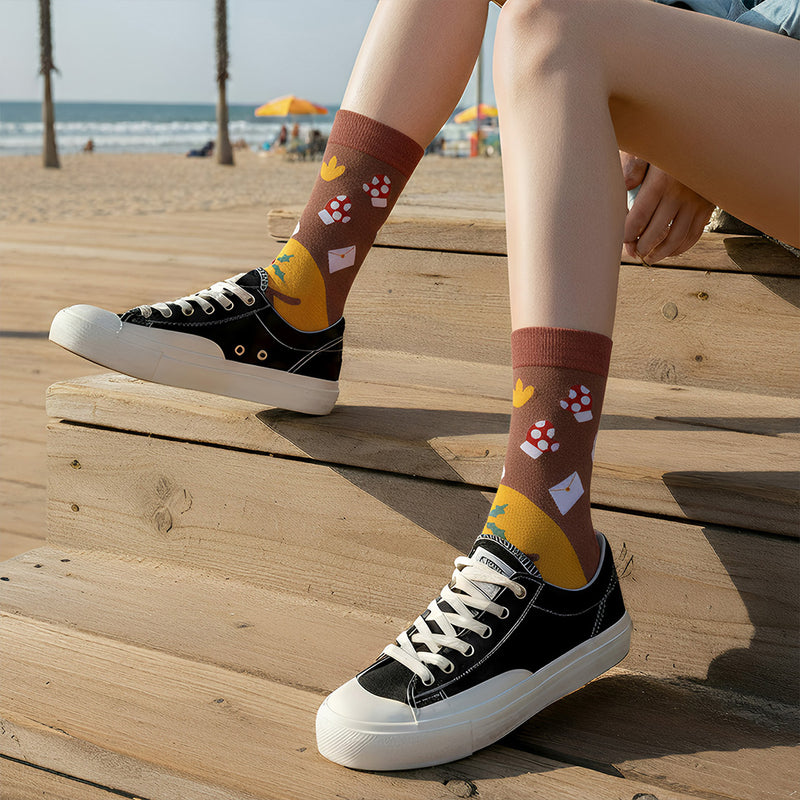 Anyfootwear 3 Pairs Women’s Art Holiday Cotton Socks Funny Gift Party