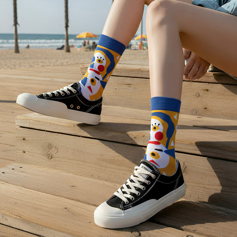 Anyfootwear 3 Pairs Women’s Cartoon Holiday Cotton Socks Funny Gift Party