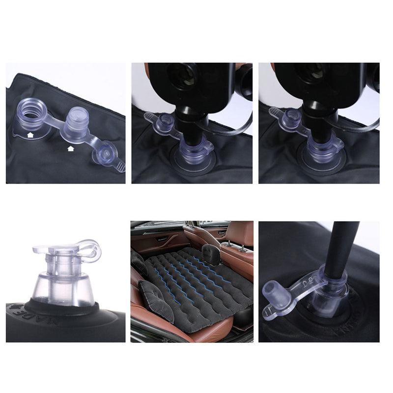 Anypack 2X Black Ripple Inflatable Car Mattress Portable Camping Air Bed Travel Sleeping Kit Essentials