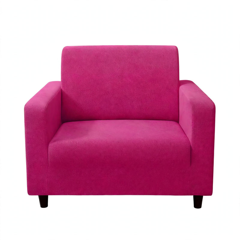 Anyhouz 1 Seater Sofa Cover Plain Magenta Style and Protection For Living Room Sofa Chair Elastic Stretchable Slipcover