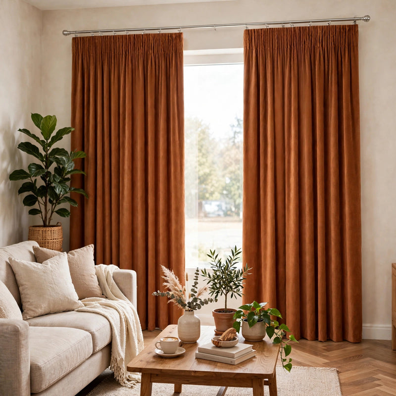 Anydrape Umber Velvet Blackout Curtains – High‑Quality Modern Luxury Drapes for Living Room, Bedroom & Dining Windows
