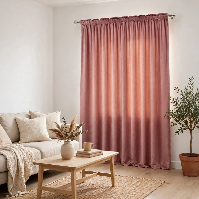 Anydrape Dark Peach Velvet Blackout Curtains – High‑Quality Modern Luxury Drapes for Living Room, Bedroom & Dining Windows