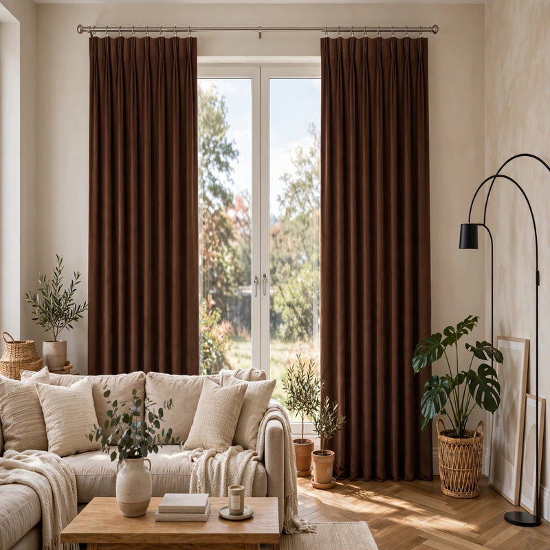Anydrape Chocolate Velvet Blackout Curtains – High‑Quality Modern Luxury Drapes for Living Room, Bedroom & Dining Windows