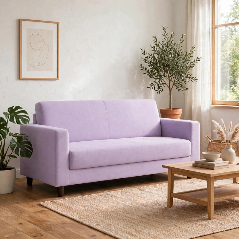 Anyseat 3-Seater Sofa Cover – Plain Light Purple Style Slipcover for Living Room Chair Protection