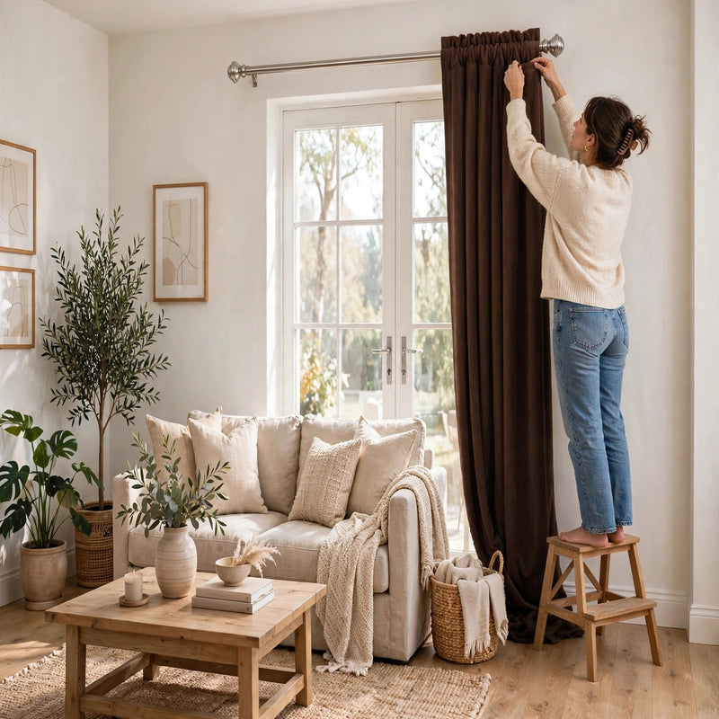Anydrape Chocolate Velvet Blackout Curtains – High‑Quality Modern Luxury Drapes for Living Room, Bedroom & Dining Windows