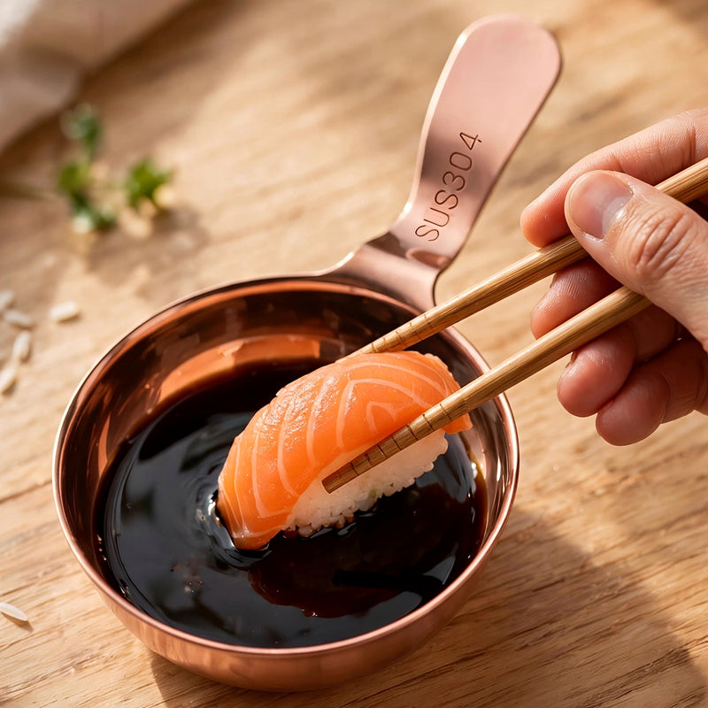 Anygleam Rose Gold Sauce Dish 2 Pcs Stainless Steel Mini Tray Kitchen