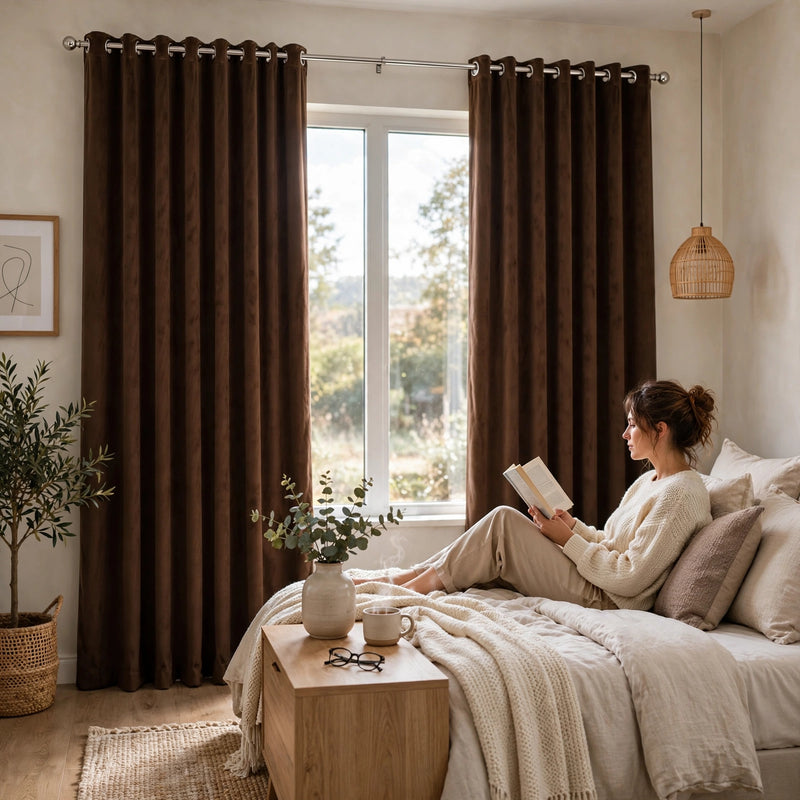 Anydrape Chocolate Velvet Blackout Curtains – High‑Quality Modern Luxury Drapes for Living Room, Bedroom & Dining Windows