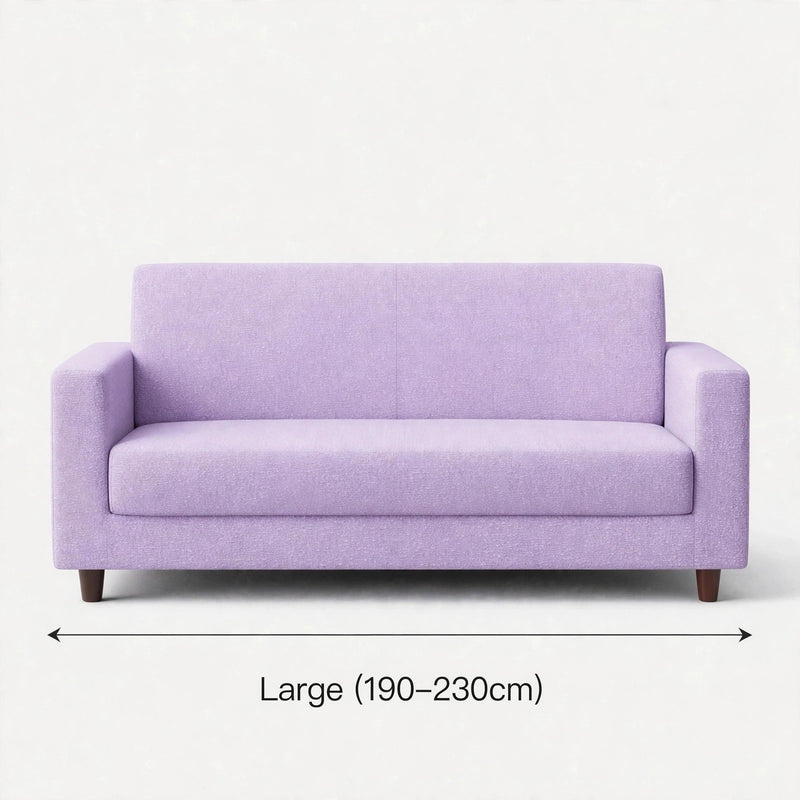 Anyseat 3-Seater Sofa Cover – Plain Light Purple Style Slipcover for Living Room Chair Protection