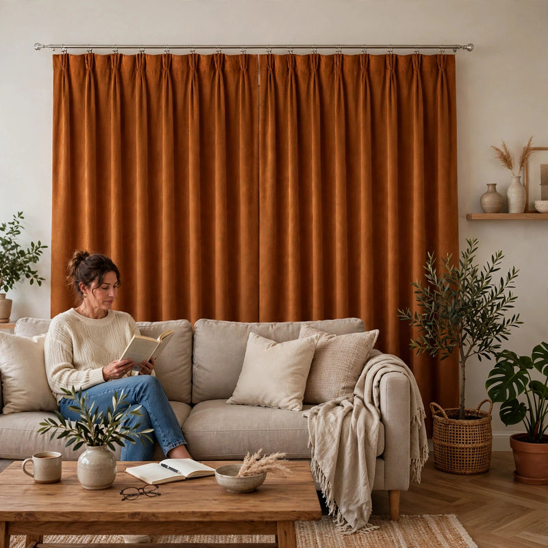 Anydrape Umber Velvet Blackout Curtains – High‑Quality Modern Luxury Drapes for Living Room, Bedroom & Dining Windows