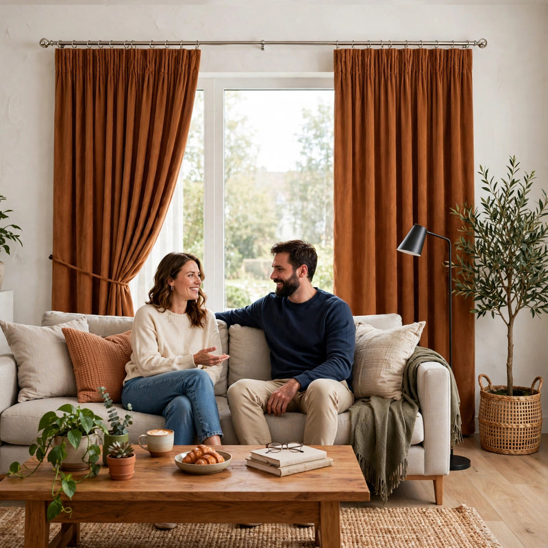 Anydrape Umber Velvet Blackout Curtains – High‑Quality Modern Luxury Drapes for Living Room, Bedroom & Dining Windows
