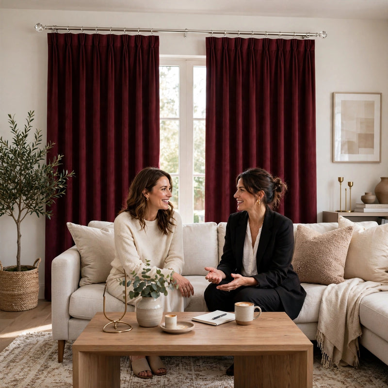 Anydrape Maroon Velvet Blackout Curtains – High‑Quality Modern Luxury Drapes for Living Room, Bedroom & Dining Windows
